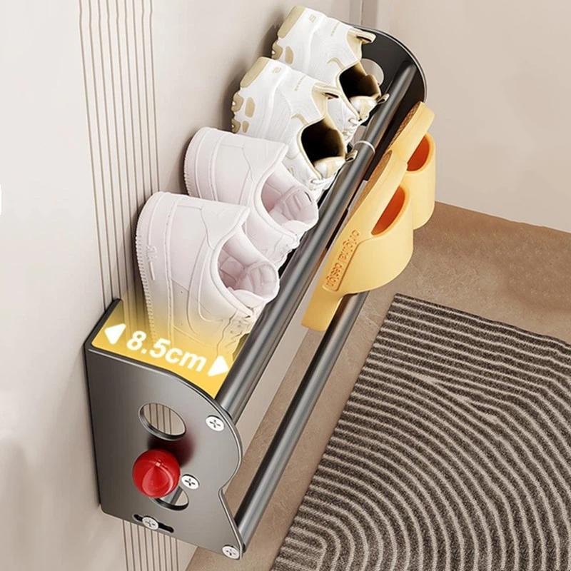 Magnetisk Skoholder Udtrækkelig Dobbeltlagssko Organizer Vægmonteret Sneakers Til Husejere Lejere Beboere Samlere