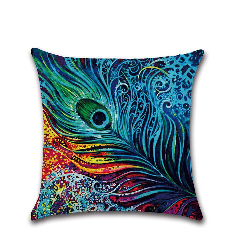 Elegant Peacock Feathers Sofa Bed Car Home Decoration Pillow Case For Stylish Interiors