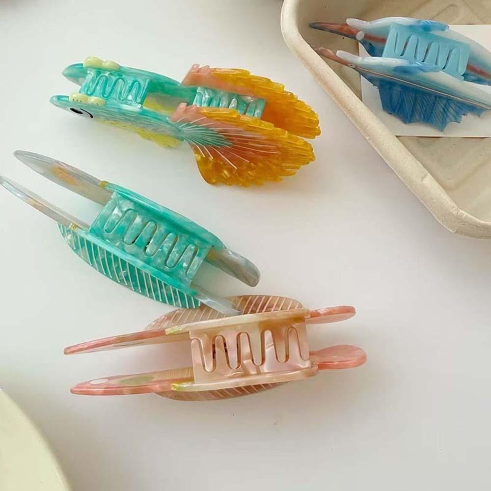 Fish Silver Arowana Shark Clip Acrylic Acetic Acid Hair Claw Guppy Hair Claw  Headwear