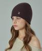 Bajal Va Curved Logo Waffle Beanie Dark Brown