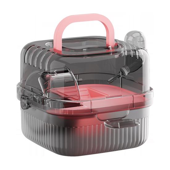 Hamster Cage with Transparent Upper Cover Matte Bottom Design Dual Use Indoor Outdoor Cooling Feature Pet House