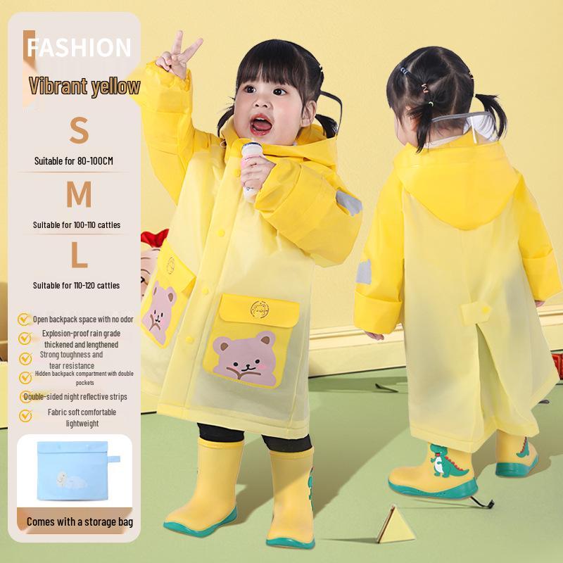 Full-Body Cartoon Rain Poncho for Boys & Girls - Perfect for Primary and Kindergarten Students