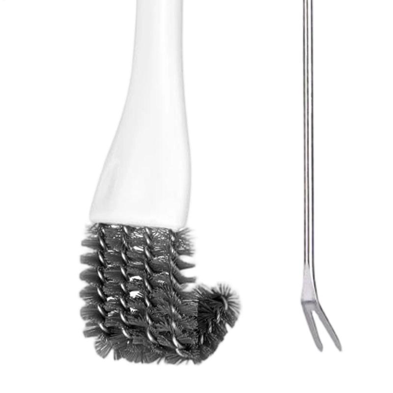 4Pcs Birdcage Cleaning Brush Set Long Handle Bird Poop Remover Cleaning Fork/ Wire Brush/ Elbow Copper Wire Brush For Pet Cage