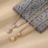 European and American water drop pendant niche design O-chain smooth fashion trendy necklace alloy jewelry rose gold