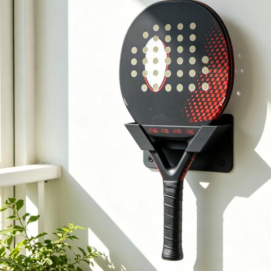 Porta racchette da Padel con ventose Supporto per racchette da Padel Tennis per recinzione in vetro Supporto universale in metallo per racchette da Padel