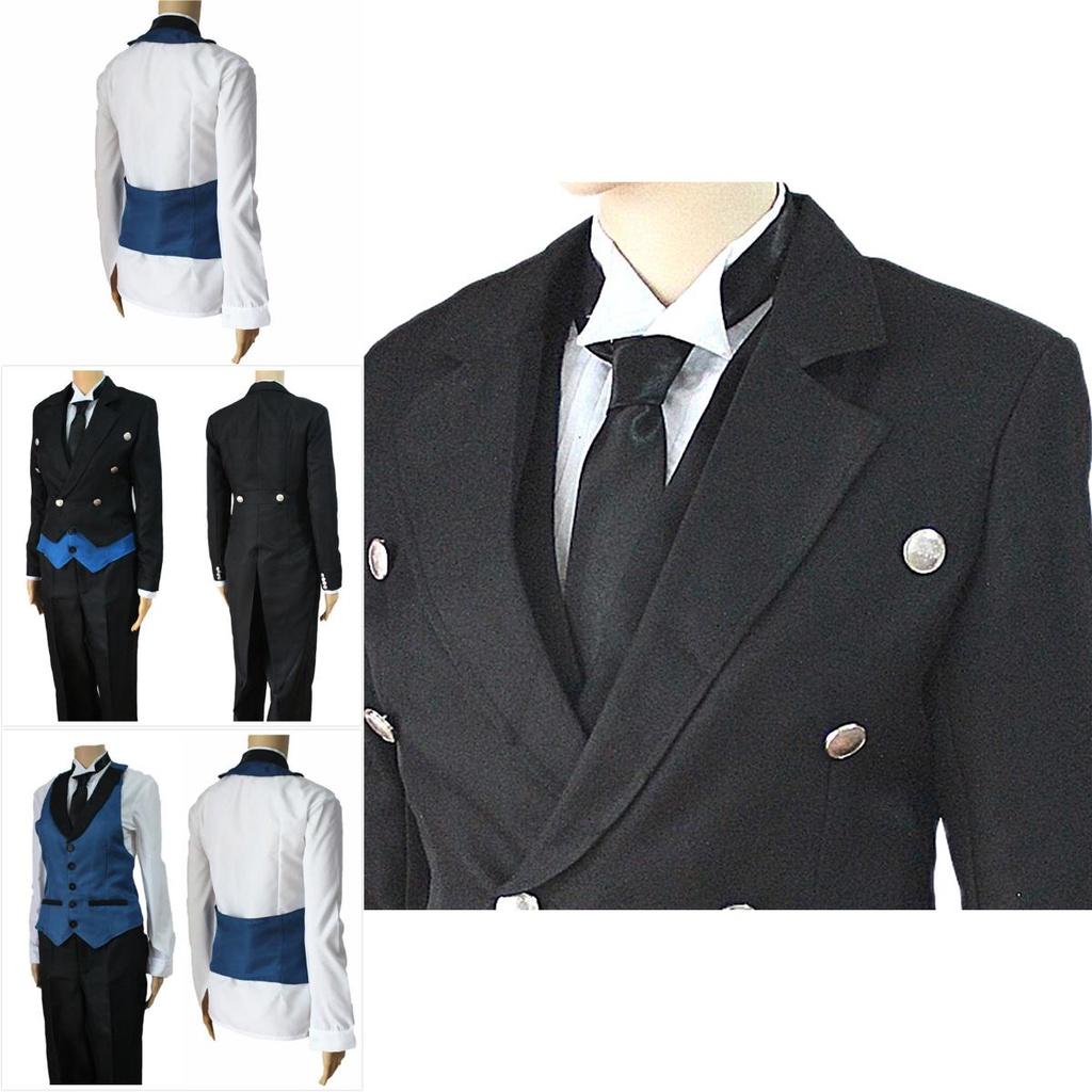 Durable Black Butler Kuroshitsuji Sebastian Michaelis Uniform For Parties And Role Play