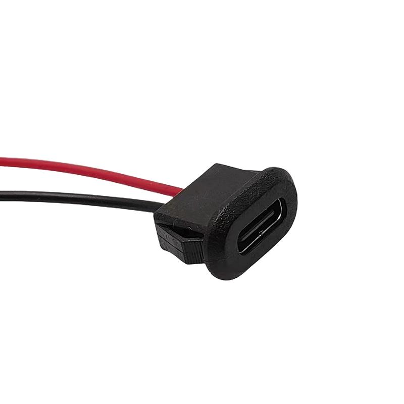 High Quality Type-C 2P Waterproof Base Full Plastic Injection Female Head With Electronic Wire Female Socket Charging Interface