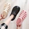 2026 Fashion Headscarf Sandals: Flat-Thick EVA Hole Shoes & Slippers for Indoor & Outdoor Wear