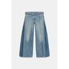 Washed Distressed Low Waist Jeans Women Straight Wide Leg Casual Fashion