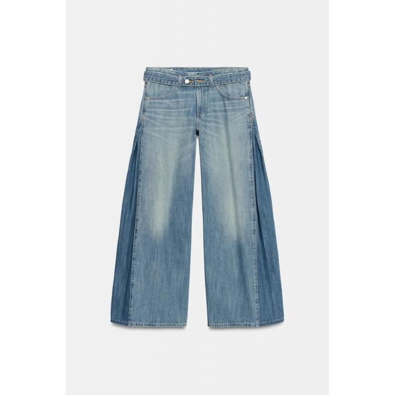 Washed Distressed Low Waist Jeans Women Straight Wide Leg Casual Fashion