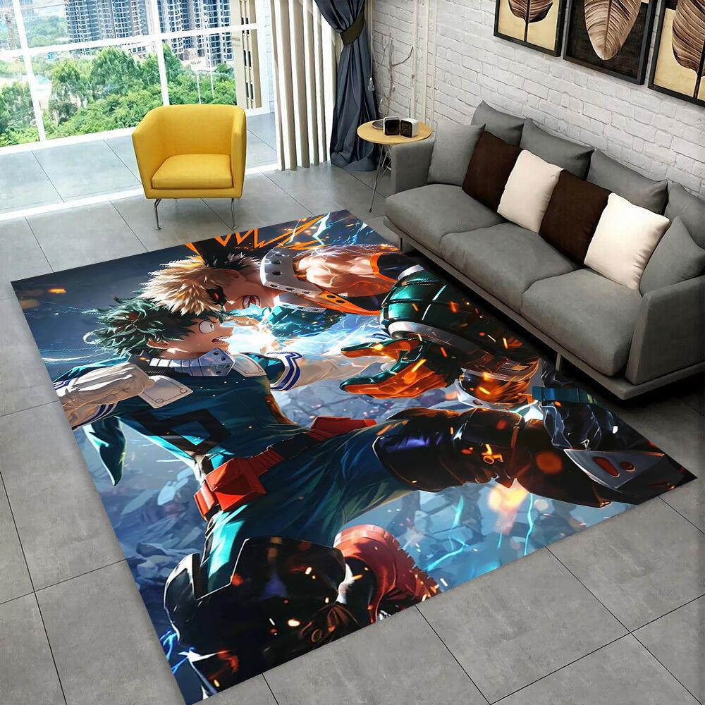 3D Cartoon My Hero Academia Deku Bakugou  Anime Carpet Rug for Living Room Bedroom Home Sofa Decoration,kids Non-slip Floor Mat