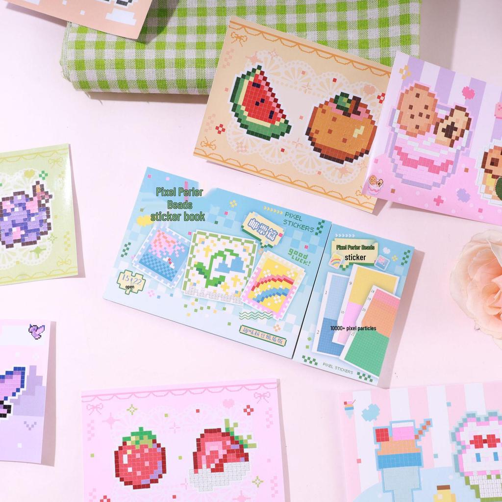 Mini Pixel Cartoon Bead Stickers: Cute Educational Toy for Crafting