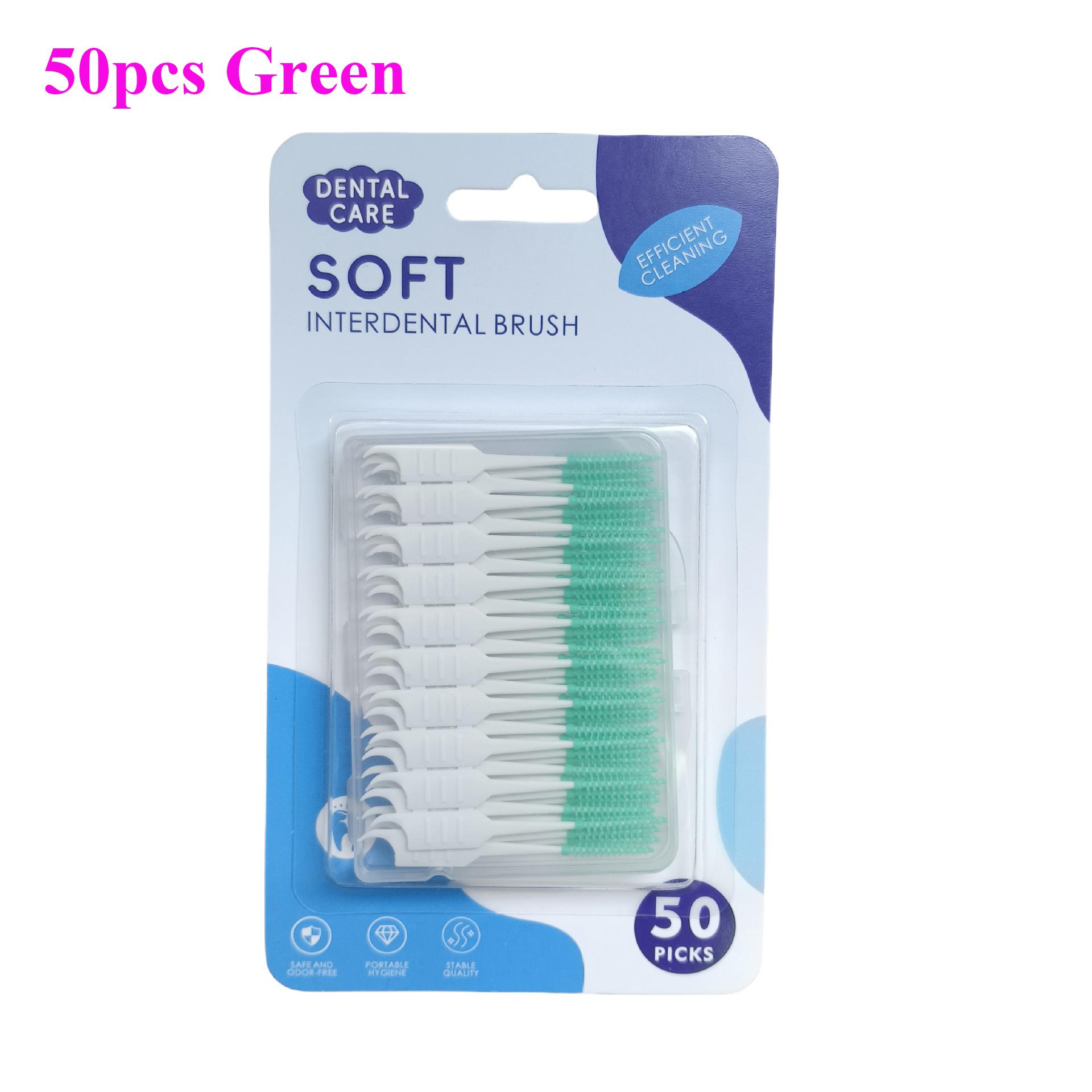 50~100Pcs Soft Silicone Interdental Brush Disposable Dental Floss Picks Teeth Cleaning Hilo Brace Toothpick
