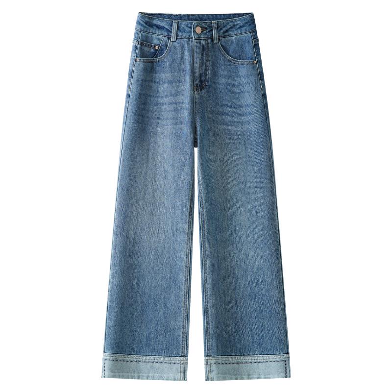 

Трендовые ретро синие джинсы из денима в стиле пэчворк с высокой посадкой – Мода весна/осень 2025 для женщин 3X Large темно-синий