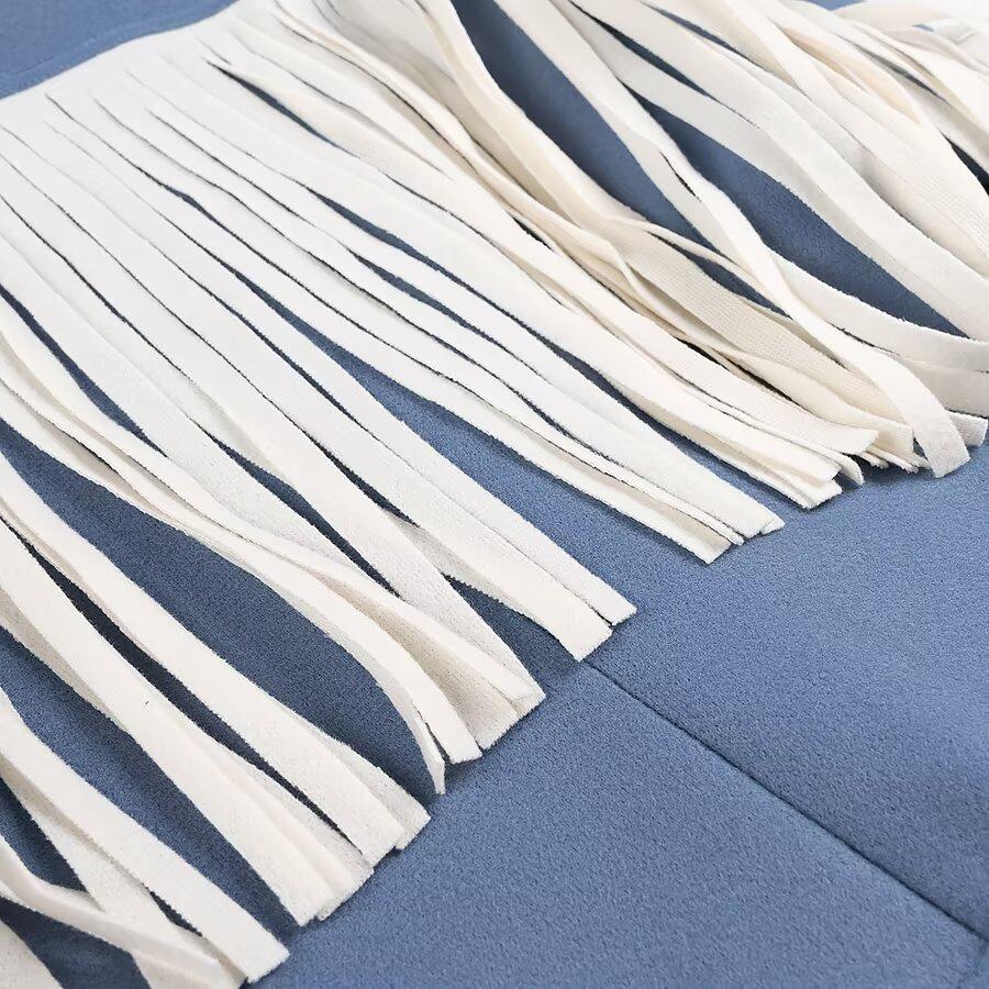 2024 Autumn Women's European & American Fashion Loose Tassel Suit Jacket