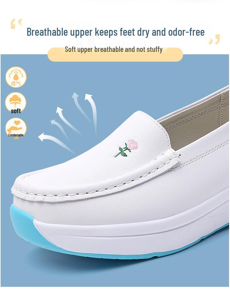 Spot Nurse Women's Genuine Leather Non-Slip Breathable Soft Sole Hospital Work Shoes - Comfortable & Stylish for Outdoor Wear