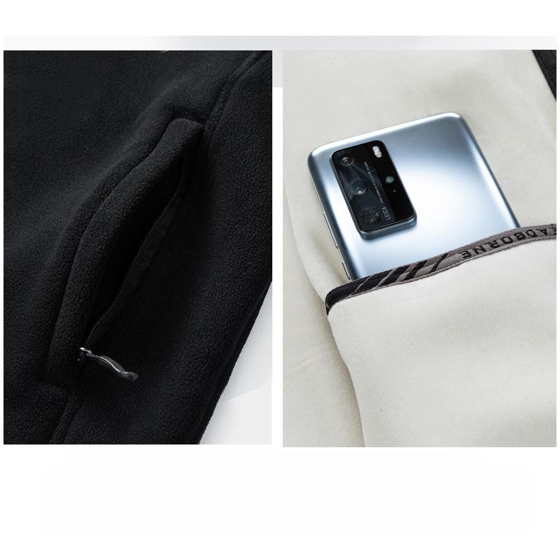 Aoli Velvet Autumn Winter Fleece Lined Thickened Warm Cardigan Plus Size Loose Hooded Sweatshirt Unisex Sports Top