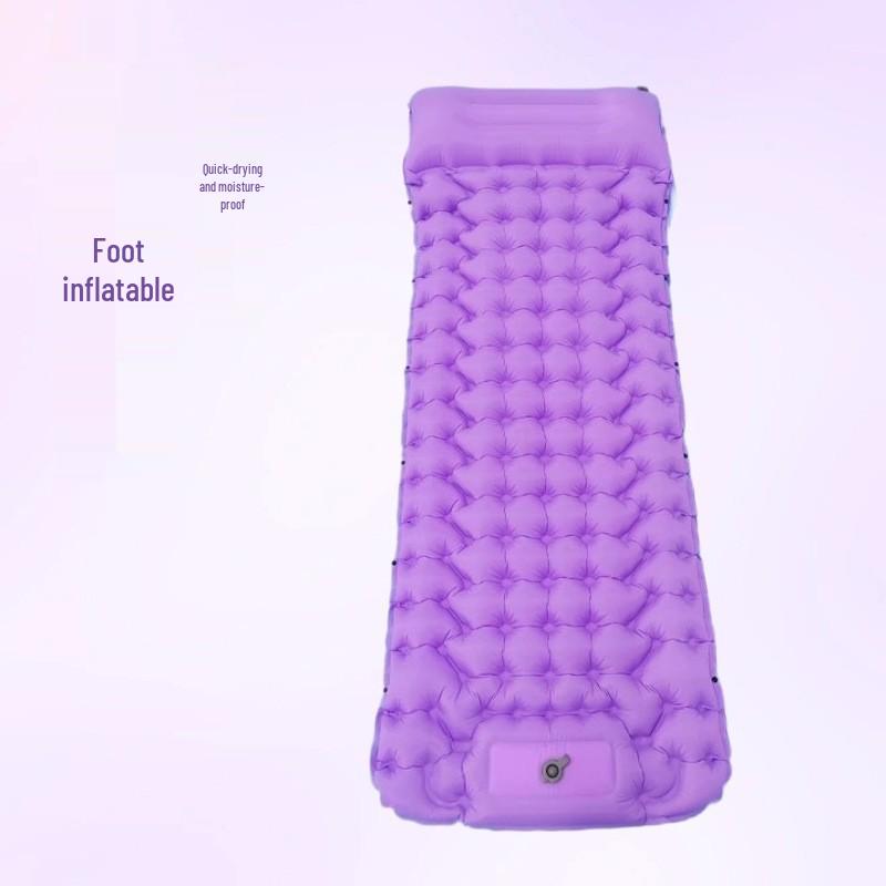 Lightweight Foot-Pump Inflatable Sleeping Pad: Portable, Moisture-Proof, Outdoor, Car-Mounted Bed