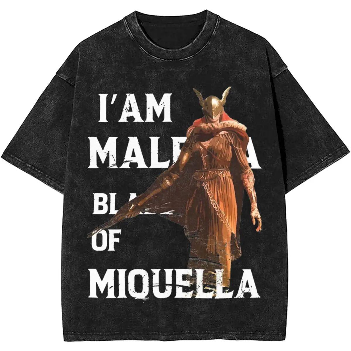 New Arrival Short Sleeved Round Neck Y2k Tshirt Men Clothing New in Top & Tees Mens T-Shirt Malenia Blade of Miquella Washed Daily Wear Cool Top L