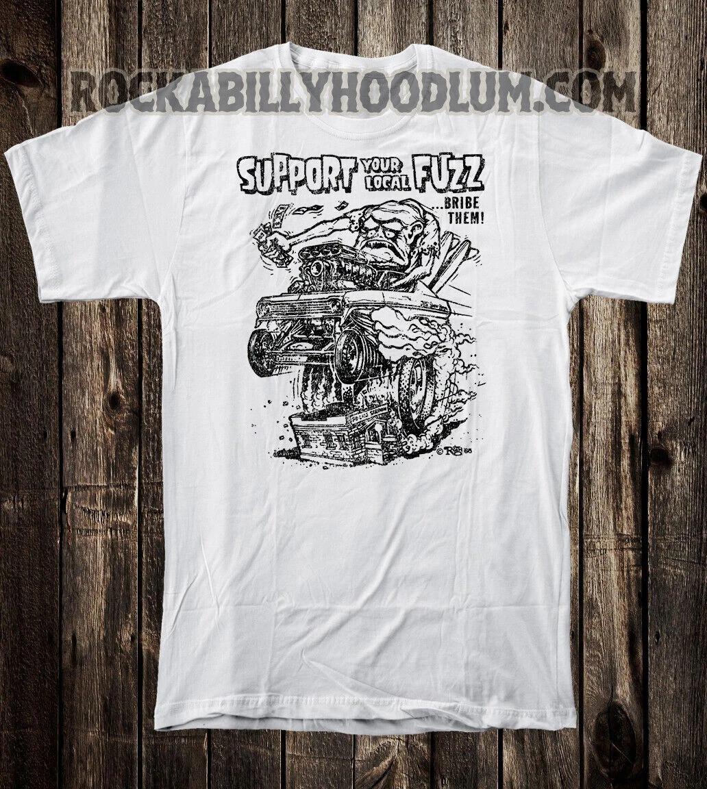 

Retro Hot Rod Tee T Shirt Vtg Drag Racing Ed Big Daddy Roth Support Local Fuzz 3XL