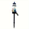 Solar Resin Sea Lighthouse LED Outdoor Lighting Decorative Landscape Light Solar Garden Light Lawn Light Suitable for Garden Lawn Festival Decoration