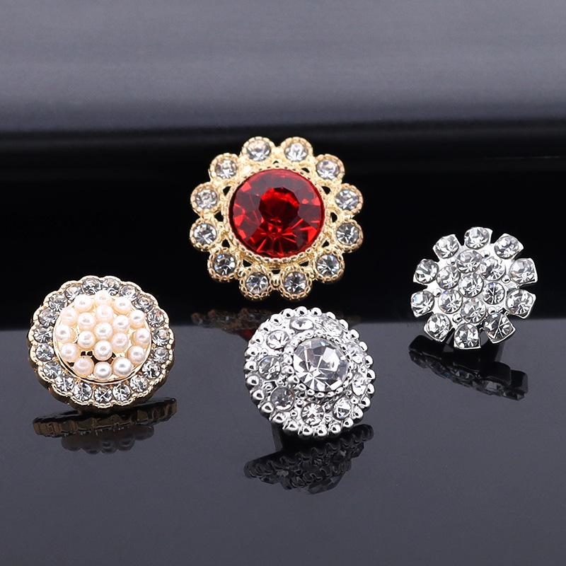 5pcs Bouton Diamant Cristal Manteau Veste Femme Petit Bouton Perle Parfumée Métal Diamant Cardigan Bouton Fourrure