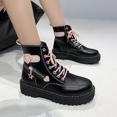 Women's Boots High Quality Women's Ankle Boots Round Toe Cute Leather Short Boots Comfortable High-top Women's Boot Botas Mujer