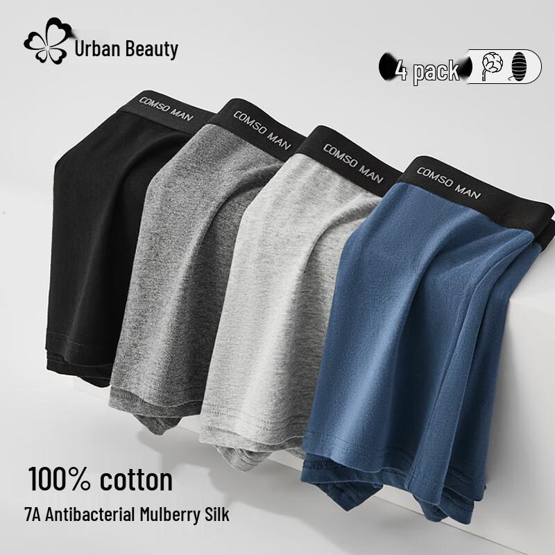 Urban Beauty Men's 7A Antibacterial Cotton Boxer Briefs
