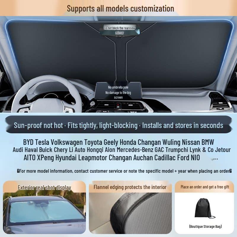 Car Sunshade Umbrella: Modern IX35 Elantra Tucson Windshield Cover for Heat Insulation and Sun Protection