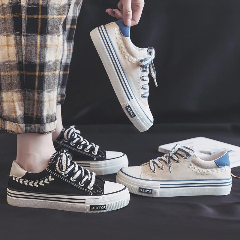 Wheat ear canvas shoes women's platform shoes children's versatile spring niche casual board shoes