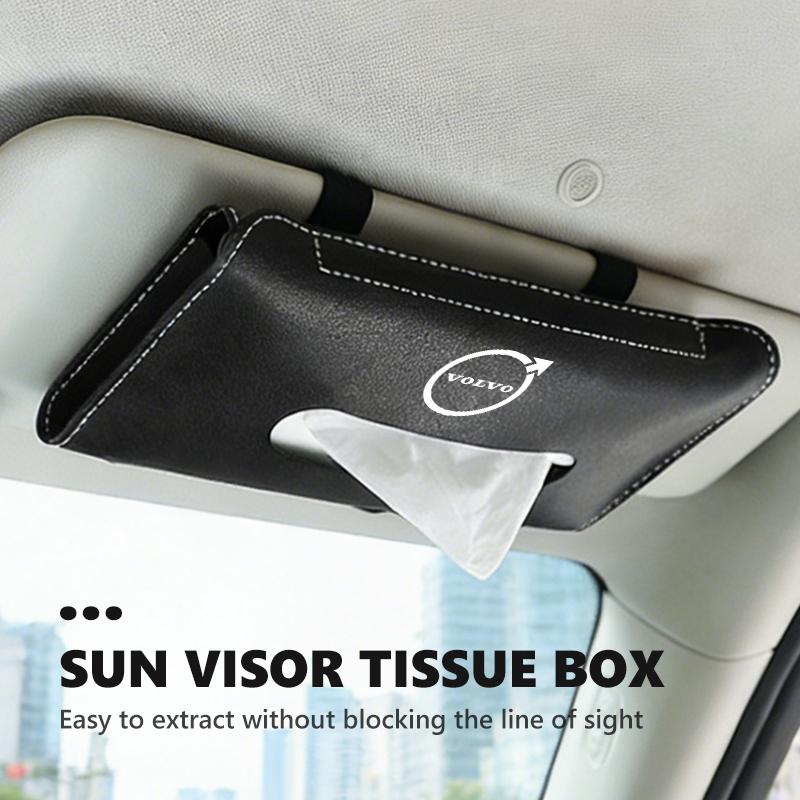 Leather Tissue Box Car Storage Tissues Bag Auto Accessories For Volvo XC90 XC60 C30 S60 C70 XC40 V40 XC70 V70 V60 S80 S90