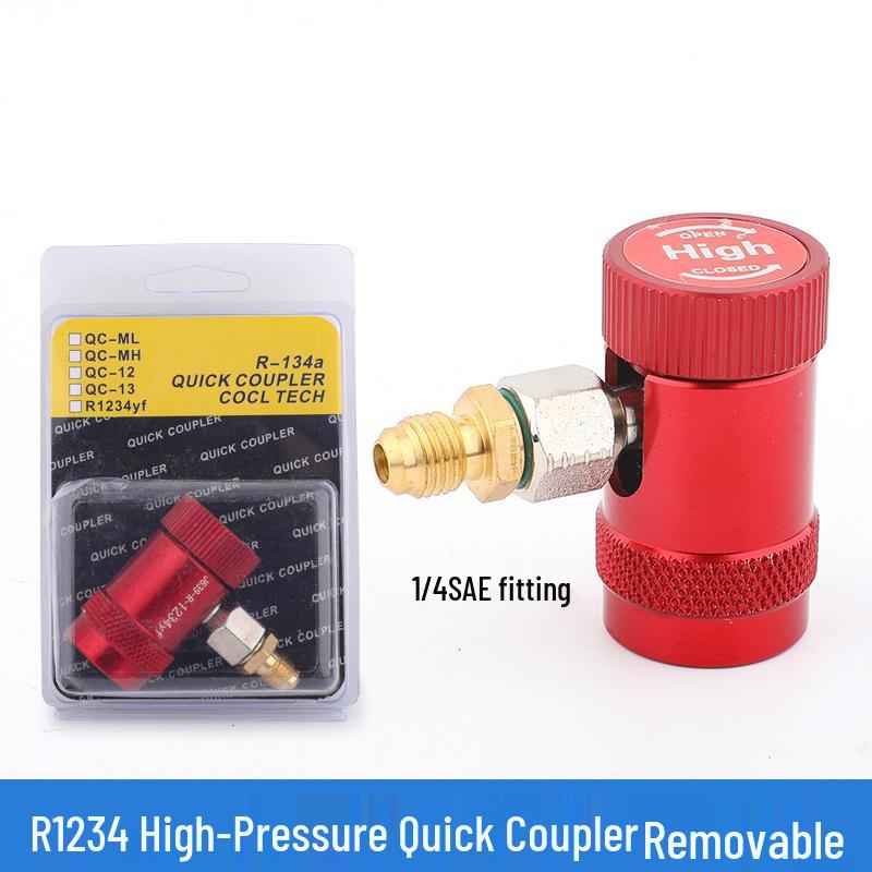 Adjustable R134a Refrigerant Quick Coupler for Car A/C - High/Low Pressure Charging Tool