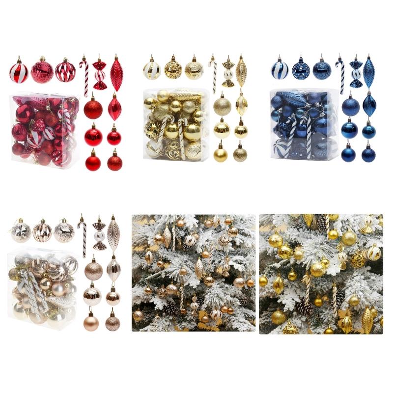 40pcs Durable Christmas Tree Balls Decoration Set Plastic Christmas Baubles Ornaments In Various Colors Ornaments