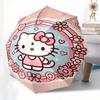 Hello Kitty,Cute Automatic Folding Umbrella-Simple 8-Rib Design, Bright Cartoon Pattern, Durable Iron Frame, Suitable For Travel, Outdoor, B