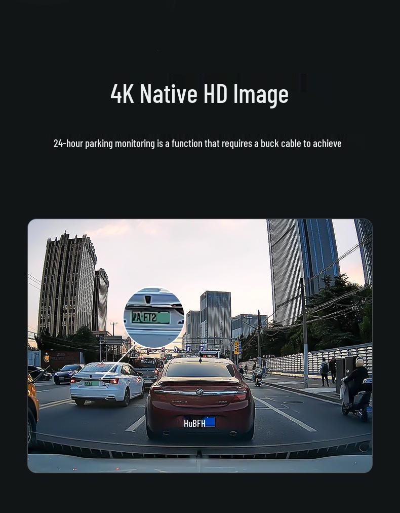 K309 4K Dual-Objektiv Dashcam mit Infrarot-Nachtsicht, WLAN und GPS