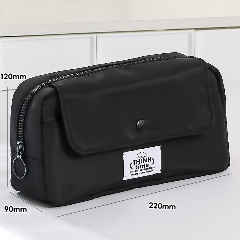 

1 шт., пенал в стиле минимализм для студентов, креативный дизайн, однотонная серия, пенал большой емкости, канцелярские принадлежности, школьная сумка чёрный