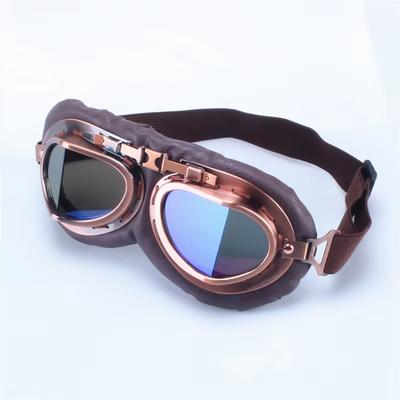 Retro Motorbike Motocross Helmet Pilot Goggles Jet Vintage Wwii Pilot Goggles High Quality  Blue Light Eyewear Sports