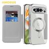 For Google Pixel 9 Pro XL Case Compatible with MagSafe RFID Blocking Card Holder Leather Phone Cover