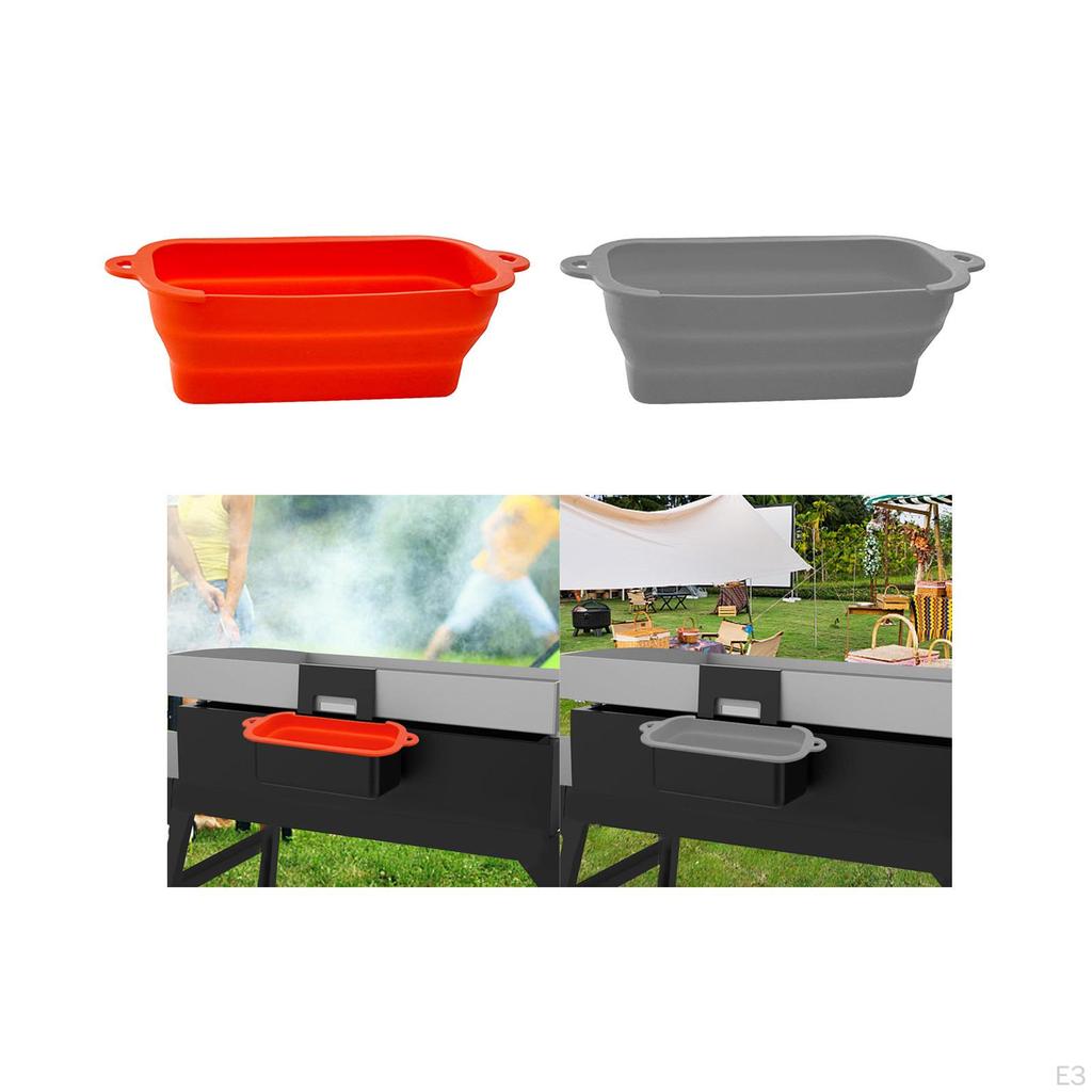 Fettkoppinnlegg Oppsamler Sammenleggbar Varmebestandighet Bærbar Grillbrett Dryppanne