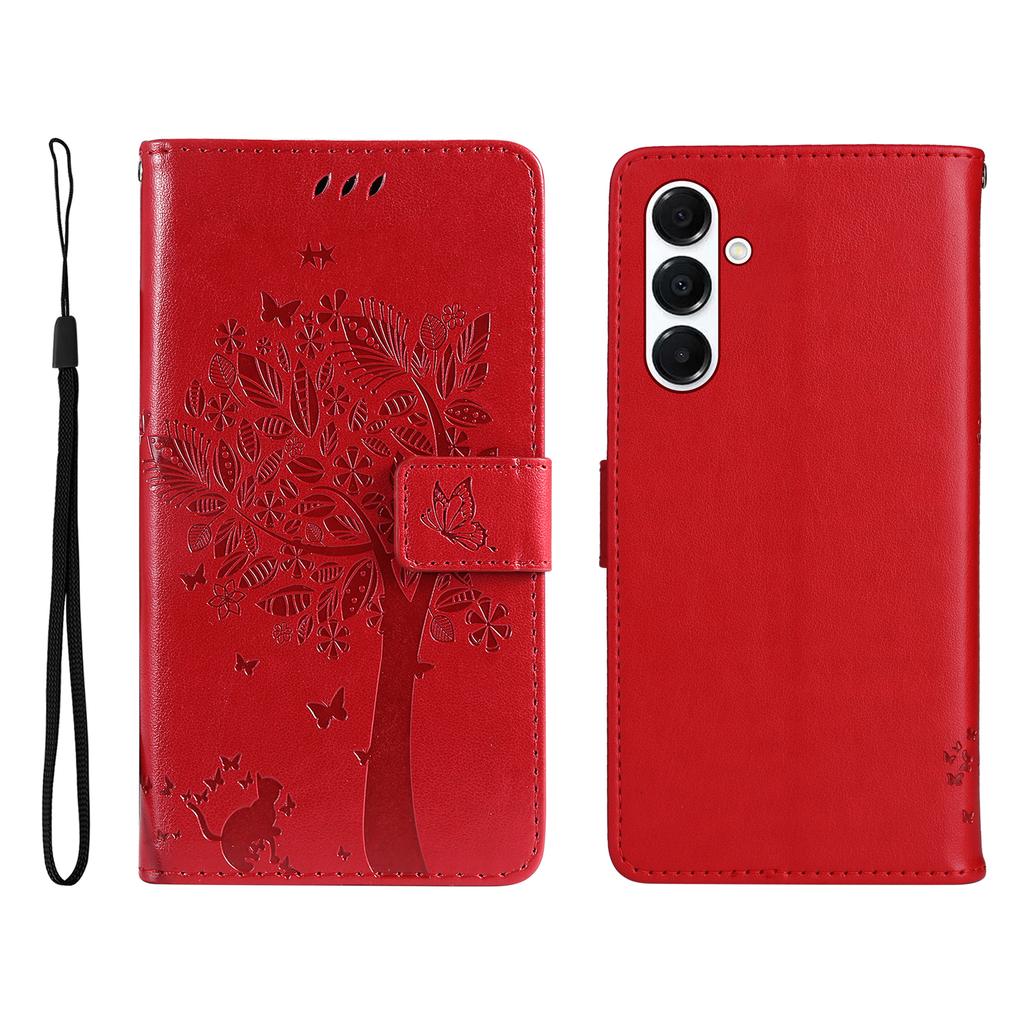 Für Samsung Galaxy A16 4G/Galaxy A16 5G/Galaxy A17 5G/Galaxy A26 5G Handyhülle mit Ständer Katzenbaum-Muster Leder-Portemonnaie Handy-Cover