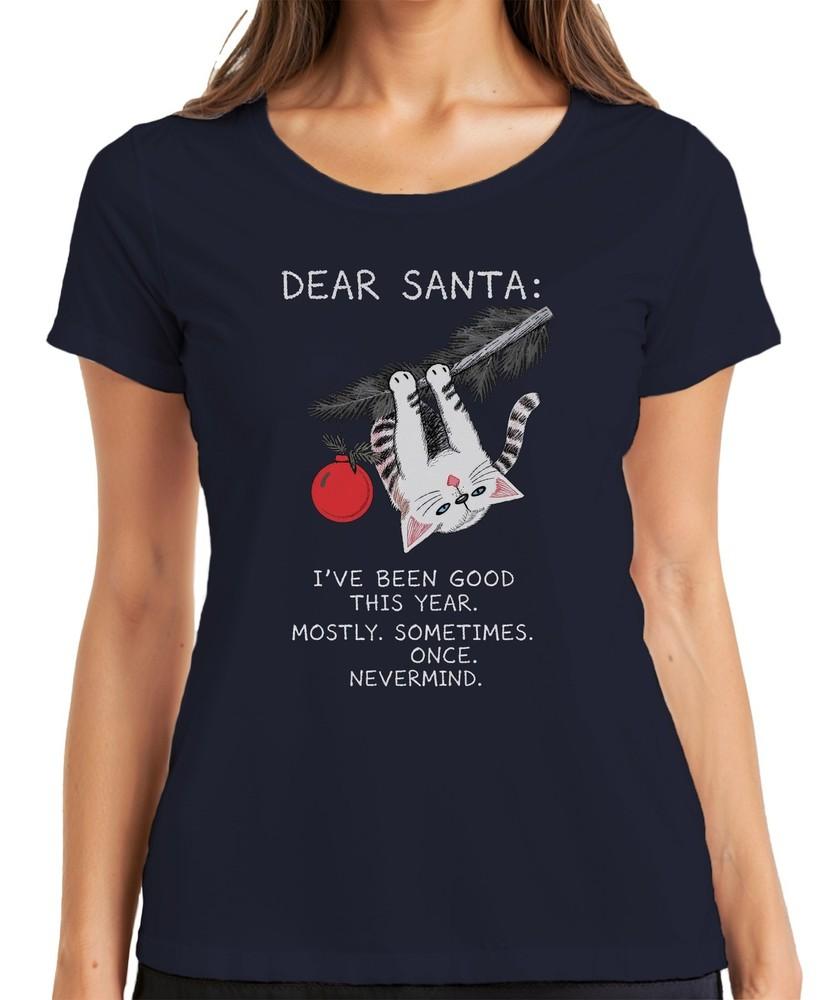 Dear Santa Ive Been Good This Year Nevermind Christmas Cat Unisexs TShirt S