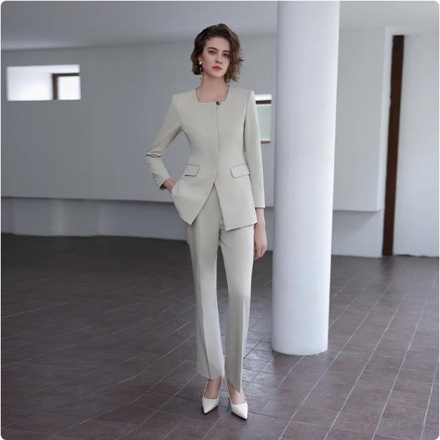 Autumn Apricot Suit Set: Socialite Chic, National Style for Professional Commuting and Formal Workwear
