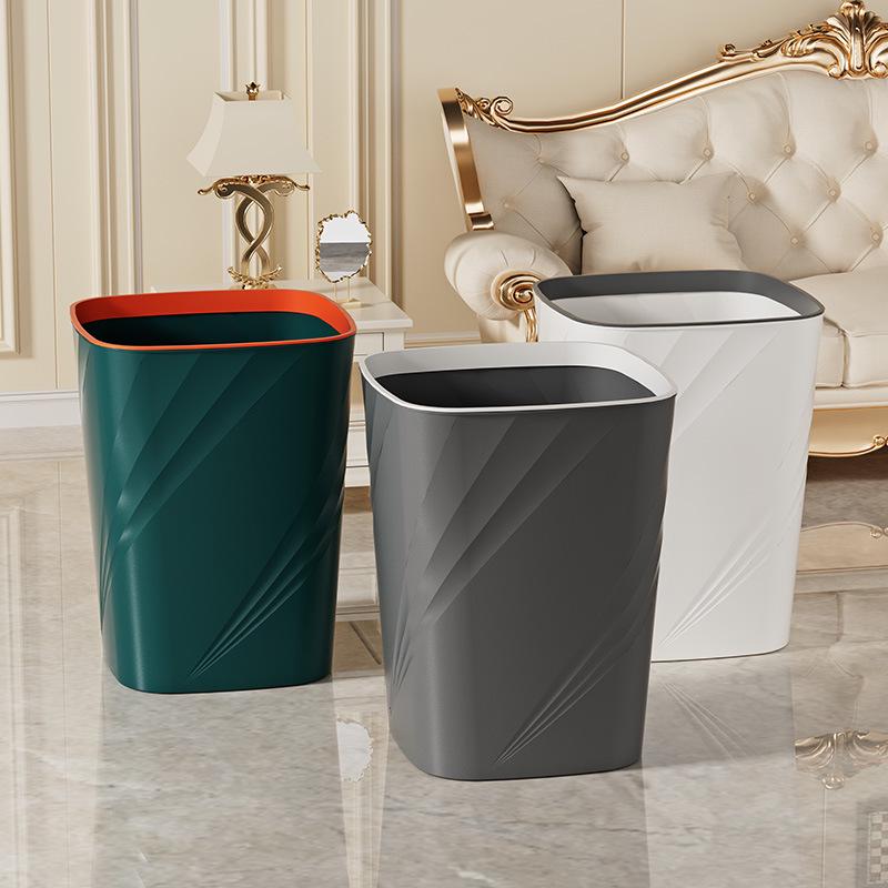 Large Capacity Lidless Trash Can for Home & Office - Suitable for Bathroom, Kitchen, Living Room