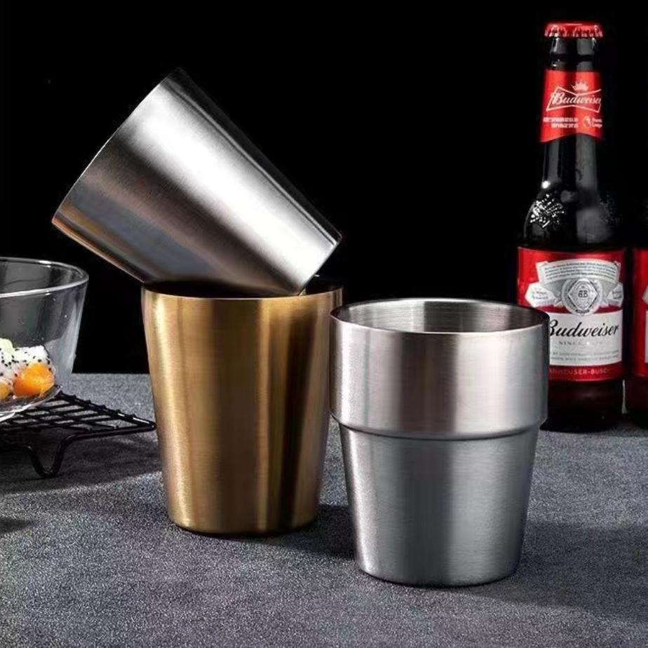 Double-walled Espresso Cups 304 Stainless Steel Mug Coffee Cup Beer Mug Wine Glasses Tea Mugs  Insulation Cold Insulation