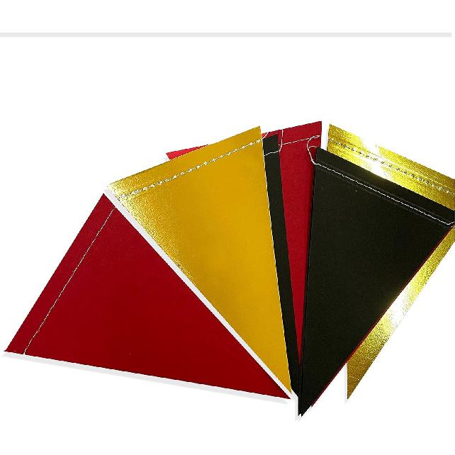 30 Ft Red Black and Gold Party Decorations Hanging Paper Triangle Banner Bunting Flag Pennant Garland for Graduation Birthday Bachelorette Engagement