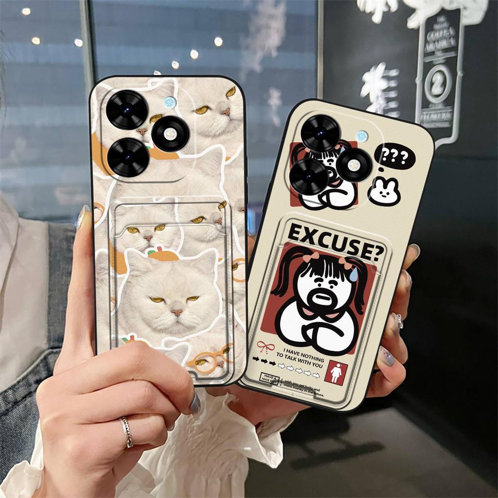 Card Sleeve Full Wrap Phone Case For Tecno Spark Go 2024/Spark20C/BG6/POP8 Graffiti Waterproof Silicone Anti-knock TPU