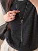 LATS Square Tiger's Eye Stone Bolo Tie Necklace for Women Vintage Western Y Necklaces Gold Chain Cowgirl Jewelry