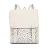 Floral Print And PU Leather Backpack For Women Casual Style Daypack With Buckle Closure Stylish College School Bag Office Work Commute Travel