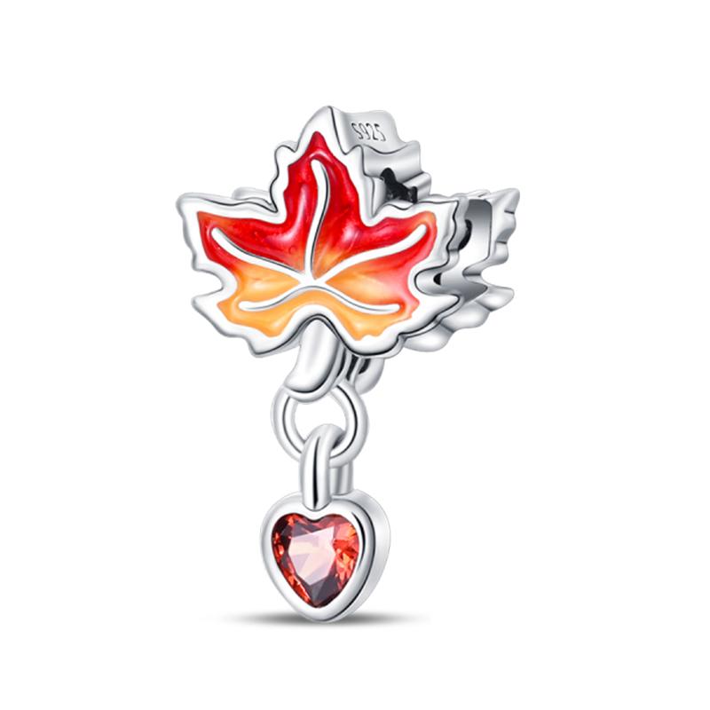 Série Outono de Cobre Folhas de Bordo Marrons Espantalho Esquilo Abóbora Pingentes Contas Encaixam Pulseiras Pandach Joias Diy