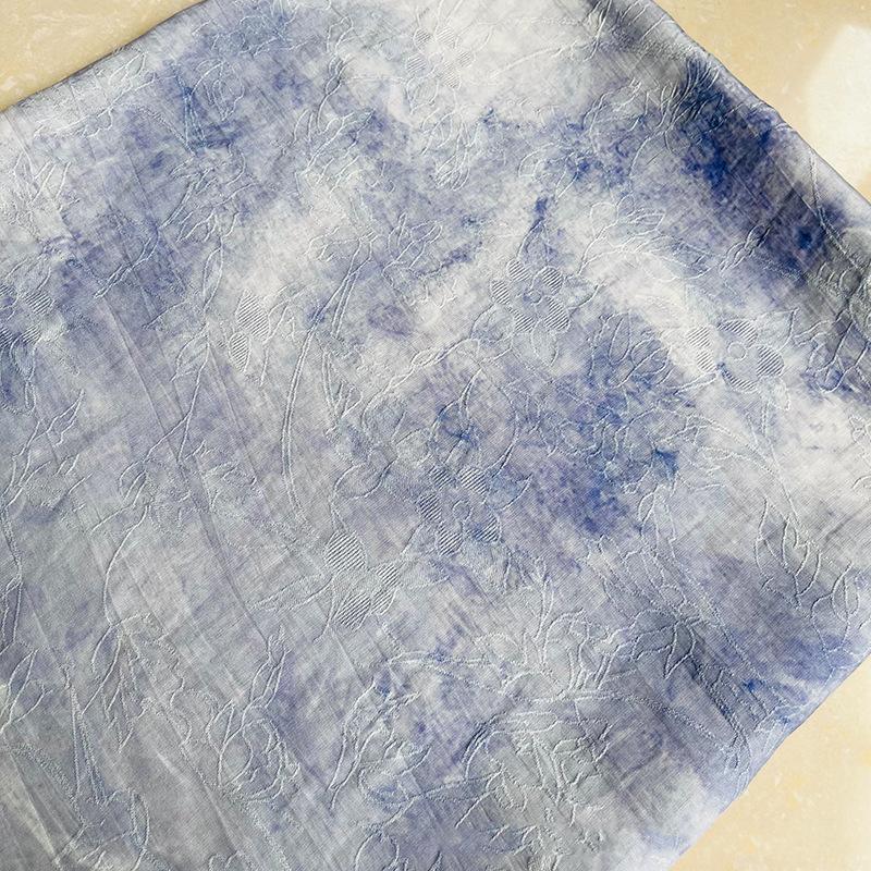 1M Chinese Style Dyeing Jacquard Digital Print Fabric For Sewing Hanfu Dress Cheongsam Qipao Handmade Clothes